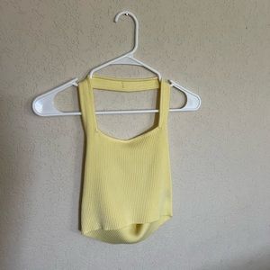 yellow cropped tank top